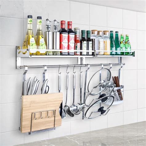 stainless spice rack wall mount